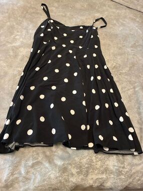 Old Navy Black Polka Dot Skater Skirt